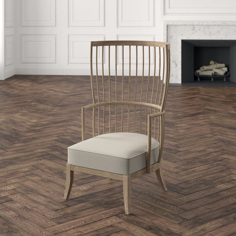 Global Views Spindle Leather Wingback Chair Perigold